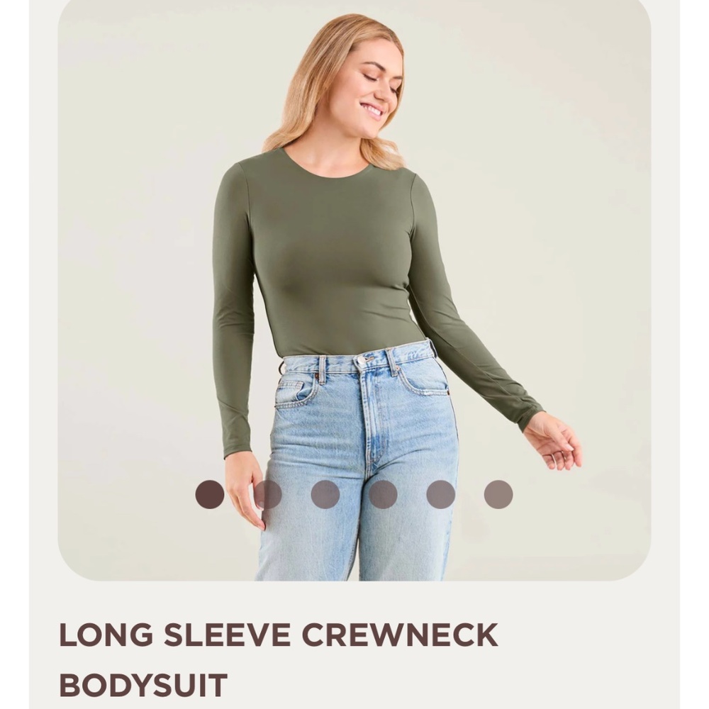 Nuuds Long Sleeve Crew Neck Bodysuit -Olive